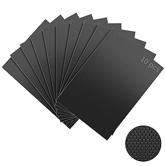 Aobrill Rubber Grip Tape, 10 Pcs Strong Adhesive Non-Slip Tape, Enhanced Cuttable, Heat Resistant, Customizable with Grip for Handles and Contact Surfaces Black, 6In x 9In