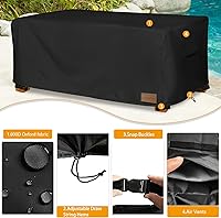 Vista 2 de Funda impermeable para mesa de centro para exteriores, rectangular para mesa auxiliar pequeña, para exteriores, rectangular, impermeable, 48 x 28 x
