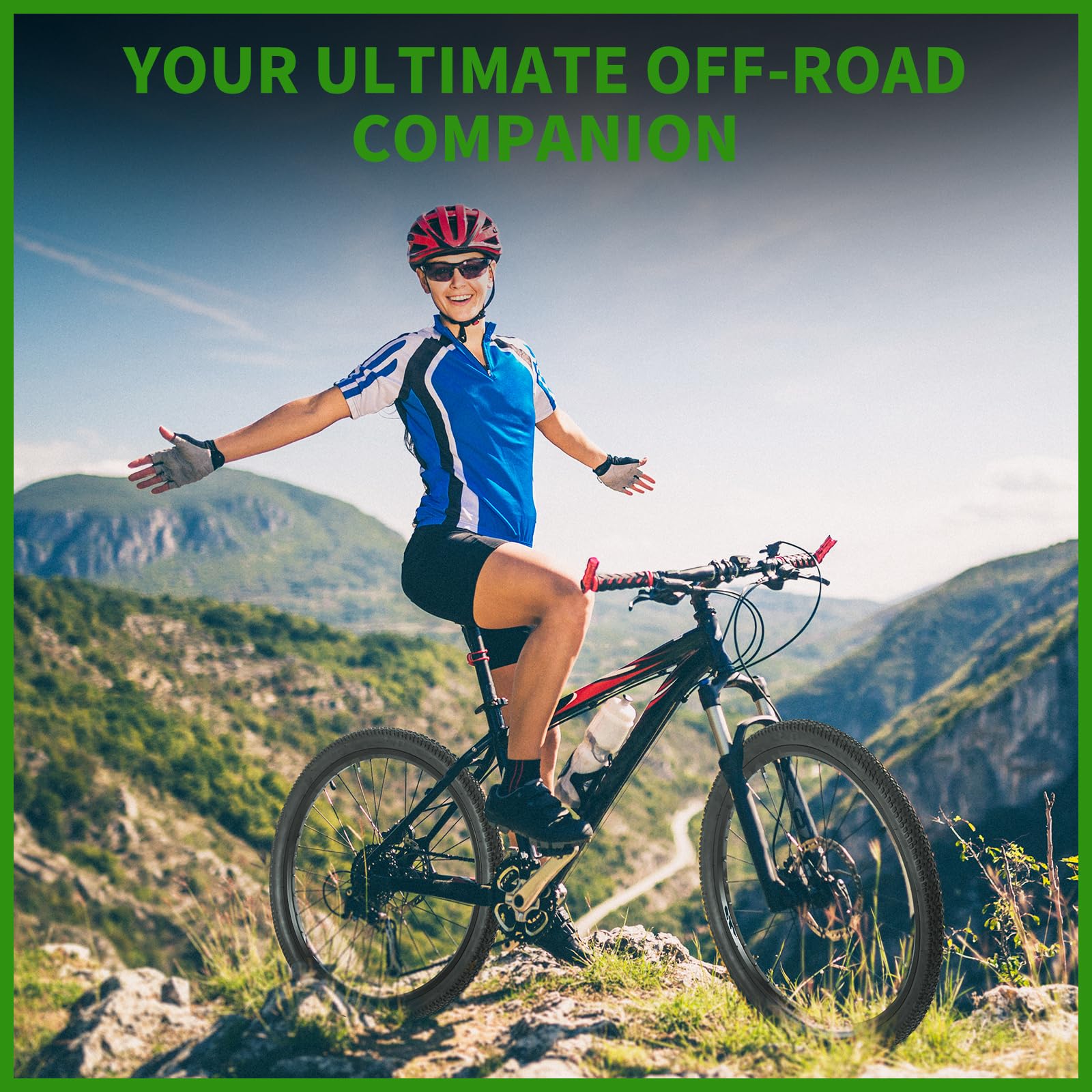 Mountainbike-Reifen-Set, 24 x 1,95 Zoll, faltbar, Ersatzreifen mit Schläuchen und Reifenhebern, All-Terrain MTB-Reifen für Trail, Straße, Strand und Schnee