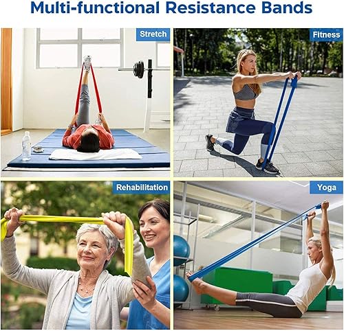 Miniatura 5 de Resistance Bands - 2m Professional Latex Elastic Band for Home or Gym Upper & Lower Body, Physical Therapy, Strength Training, Yoga, Pilates, Rehab
