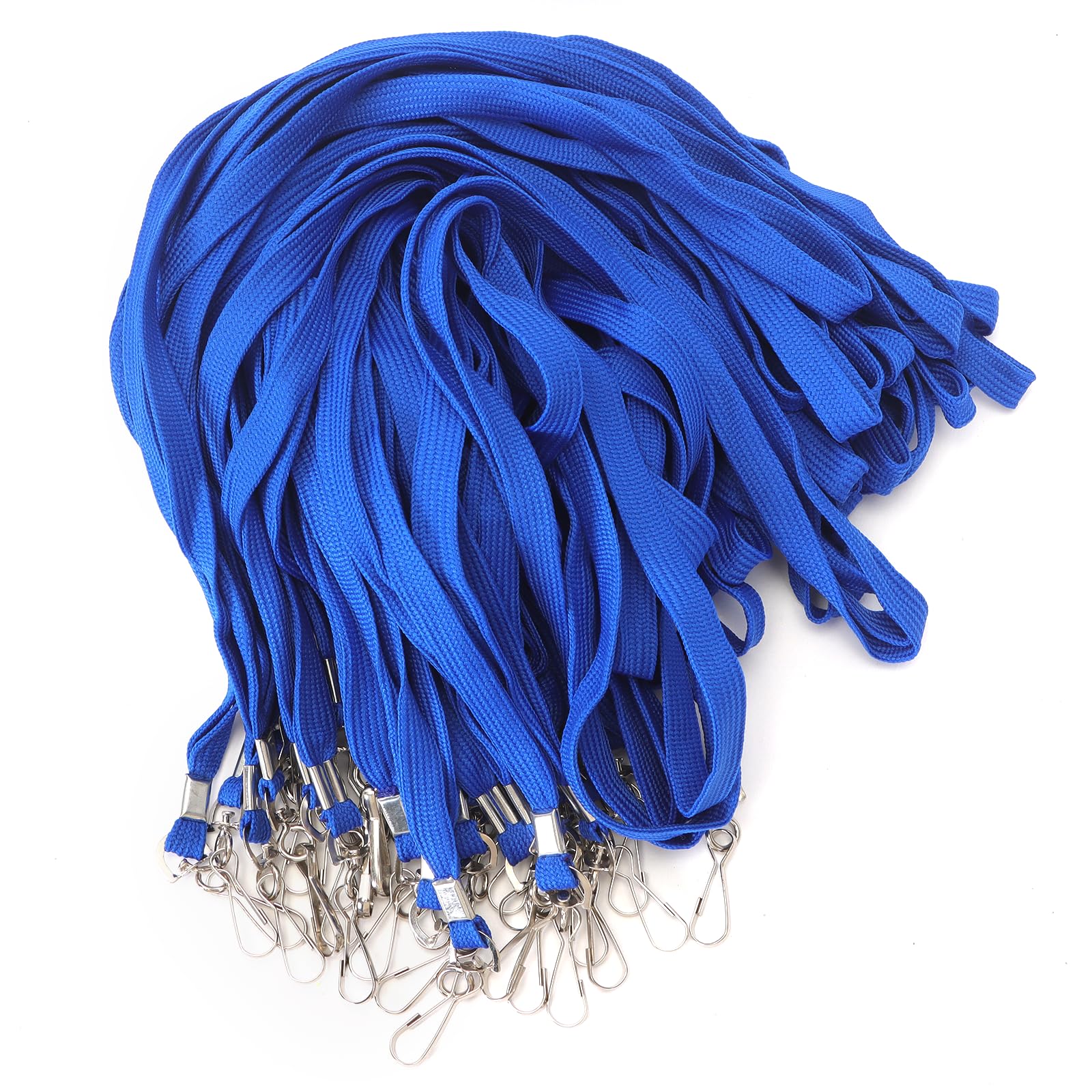 Zefphxs50 PCS Blue Lanyards for Neck, Blue Badge Holder, Nylon Neck Strap Lanyard for Keys ID with Swivel Hook, Ideal for Neck Name Badge Holder,Id Card,Keys Strap
