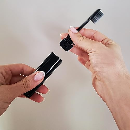 Miniatura 3 de Cepillo de dientes plegable de carbón de bambú para viajes, camping, vacaciones, paquete de 2