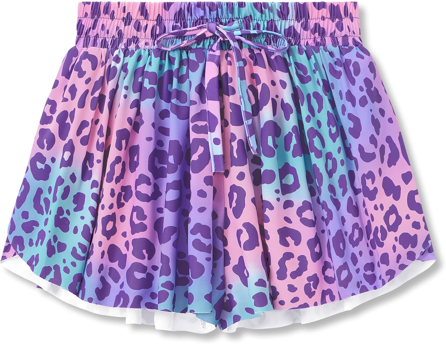 EUZ Girls 2-in-1 Flowy Athletic Skort Drawstring Liner Pocket Sizes 6-16 | lightweight fabric, built-in shorts, cute prints, solid, side pocket, versatile girls skort for sports, school, daily wear