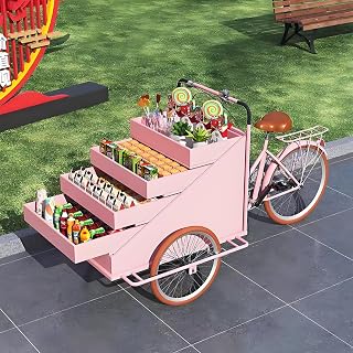 C Tricycle for Food Service 4 Level ack Display Cart Utili Kiosk for Catering le Food Stall Perfect for Outdoor Events & Festivals