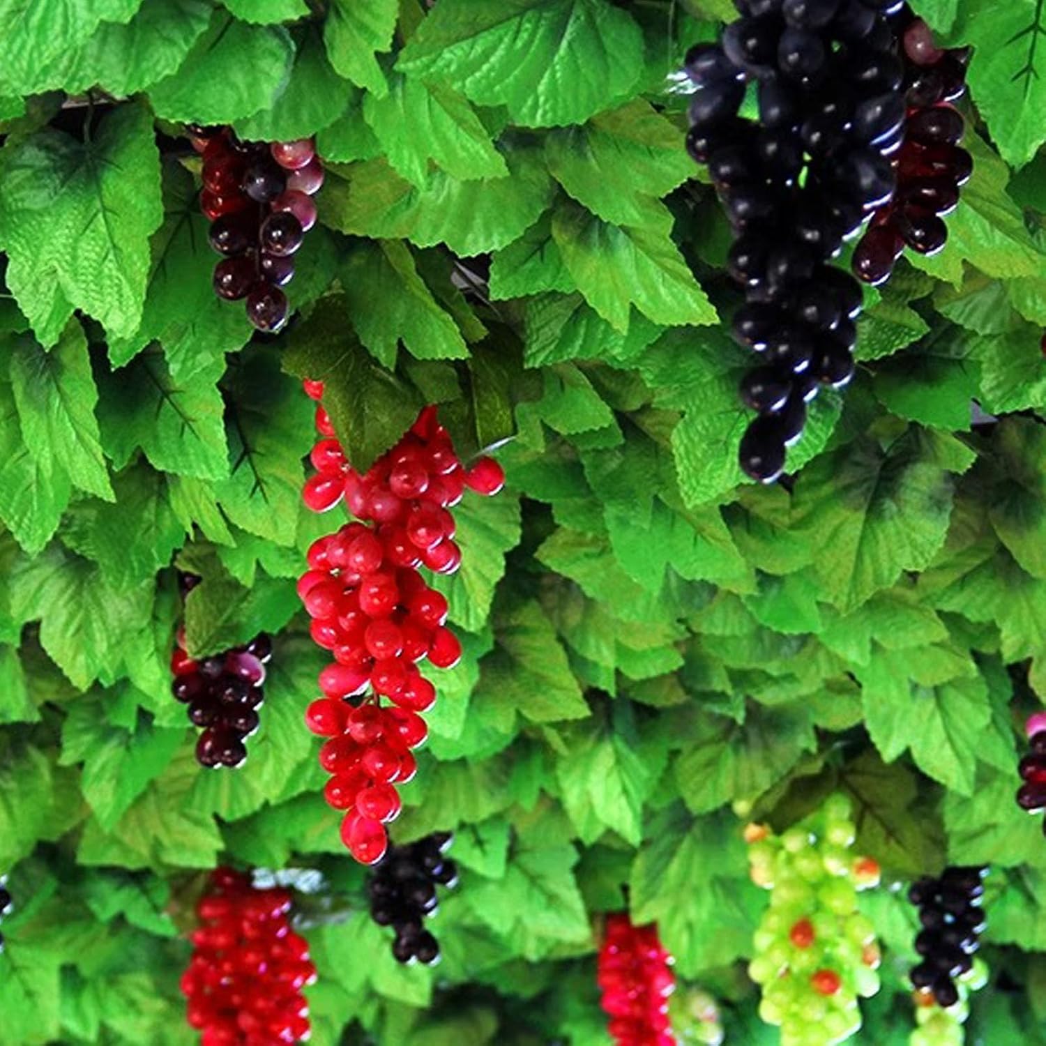 5束 36 パープル人工ブドウ束 フェイクブドウ フェイクフルーツ ホーム キッチン キャビネット パーティー ウェディング デコレ