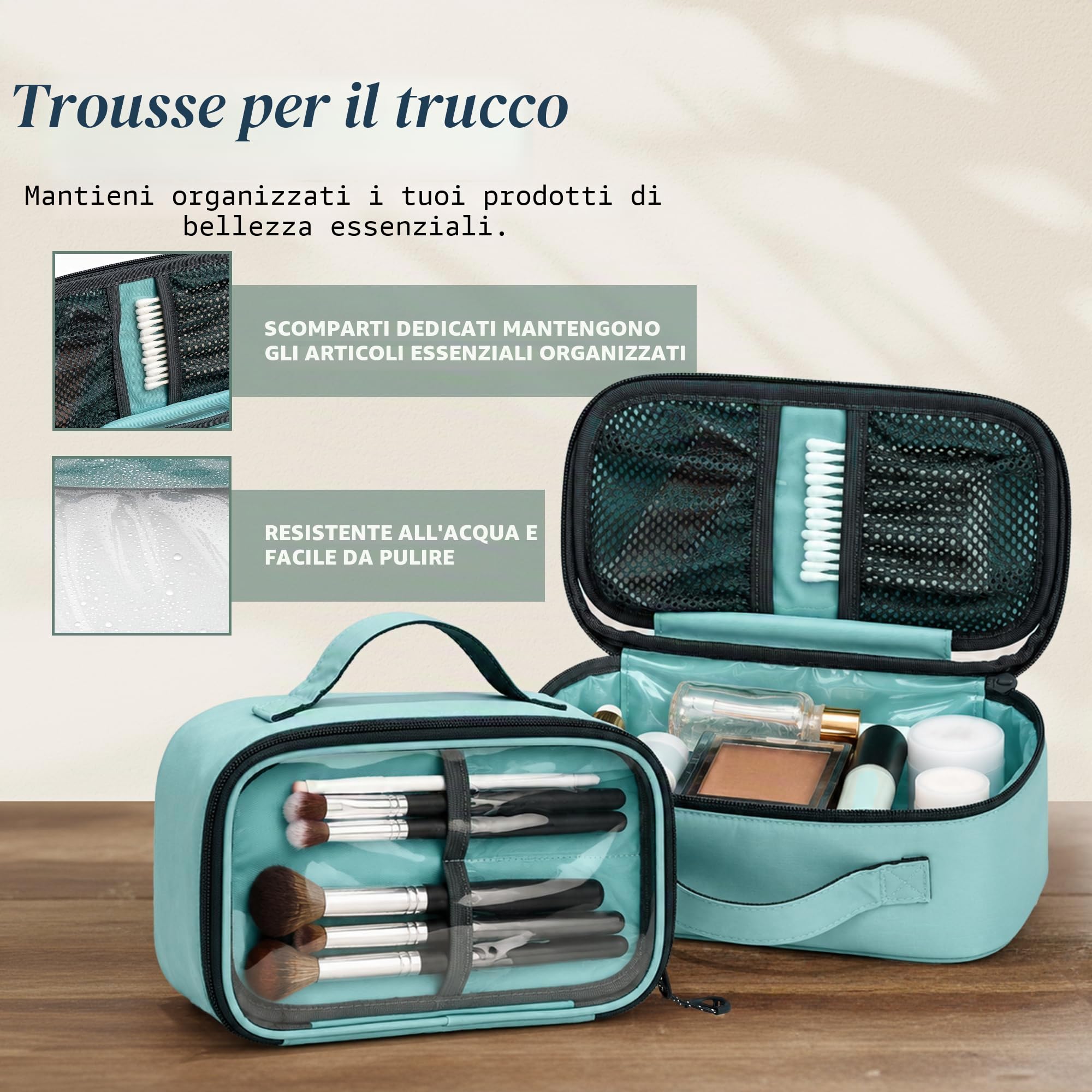 Set di trousse da toilette: borsa da toilette da viaggio da appendere + 311 TSA Cosmetic Liquid Bag + custodia organizer per accessori ultraleggera