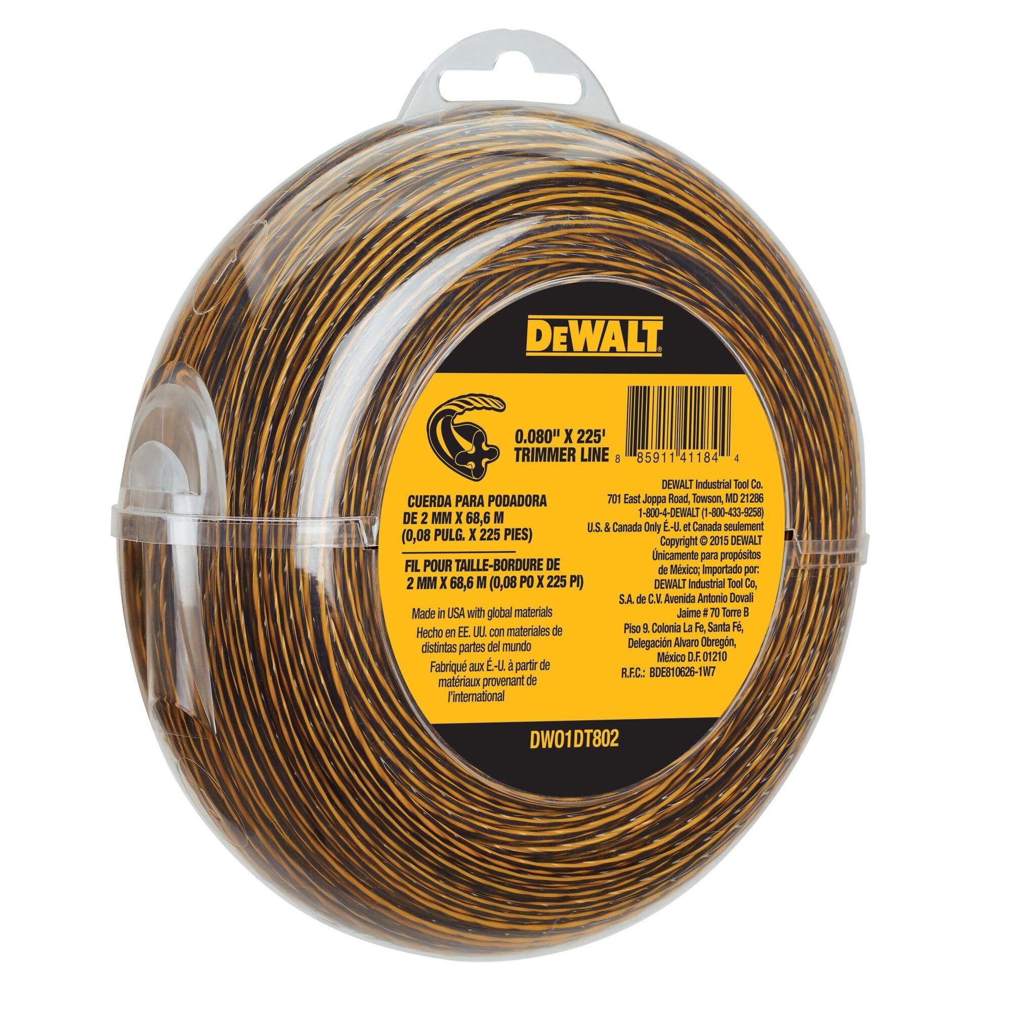 DeWalt DWO1DT802 Cuerda desbrozadora, 68,5 m x 2 mm