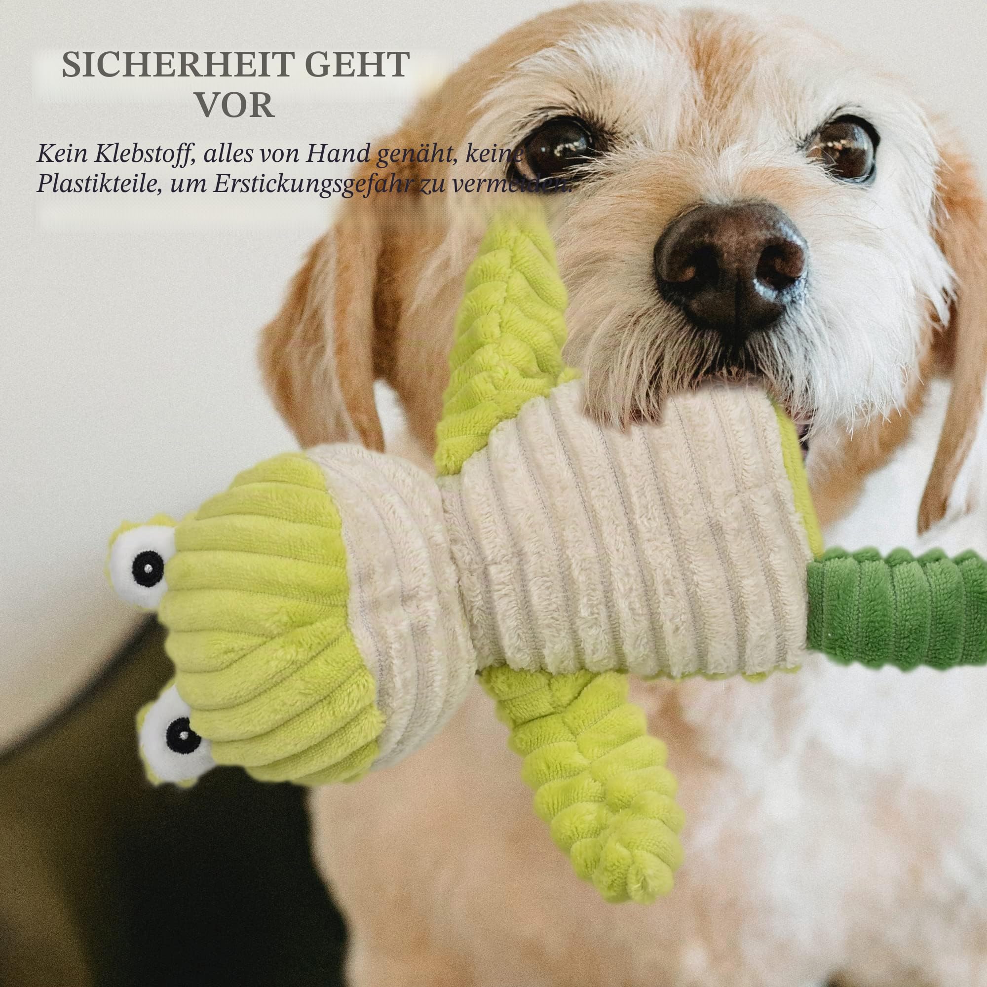 LECHONG 5er-Pack Quietschspielzeug für Hunde, Robuste Plüschtier-Spielzeuge für Große/Mittlere/Kleine Hunde, Kuschelweiches Hundekauspielzeug-Set
