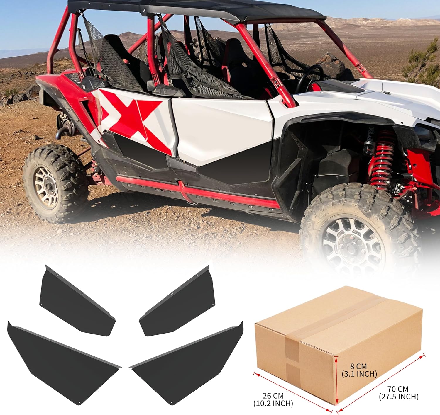 KAITIMOTO Aluminum Lower Door Panels Inserts for Talon 1000X-4 20-25, Smooth Front & Rear Lower Half Door Panel Insert for Honda Talon 1000X-4 2020-2025 Accessories (Only for 4-Doors)