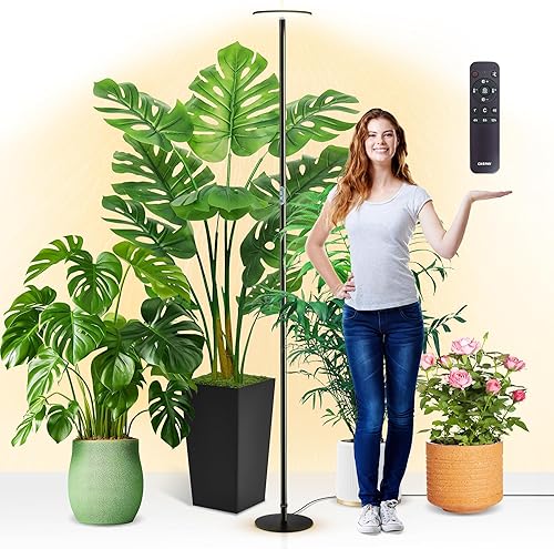 Miniatura 10 de chiphy Luces de cultivo, luz de espectro completo de 4000 K para plantas de interior, lámpara de cultivo de piso de metal de 40 W, 10 brillo