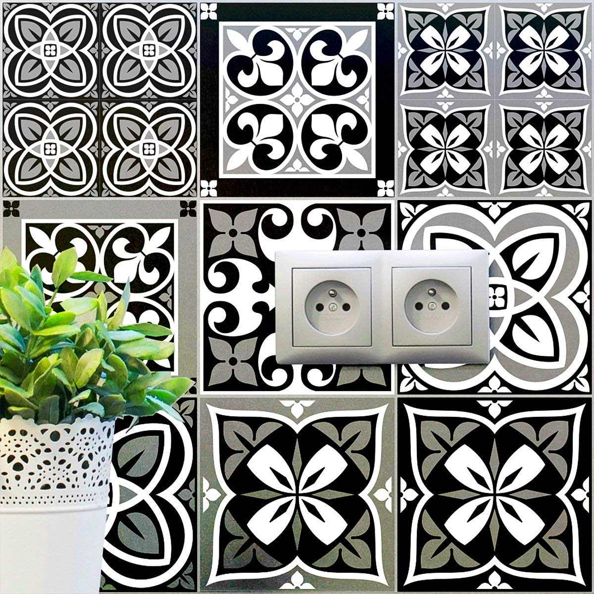 Ambiance Sticker Selbstklebende Wandfliesen – 9 Stück, Je 20 X 20 Cm, Wasserfest & Abziehbar
