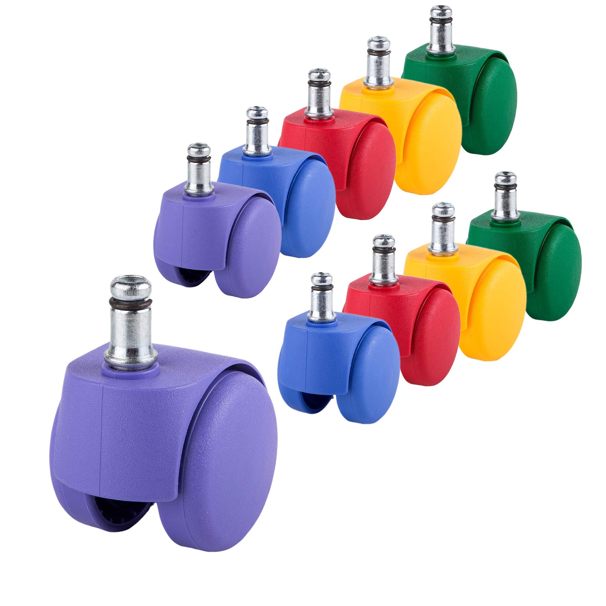 Buy (for 2 Chairs) 50 mm Chair Wheels Vibrant Multicolor Colour Office