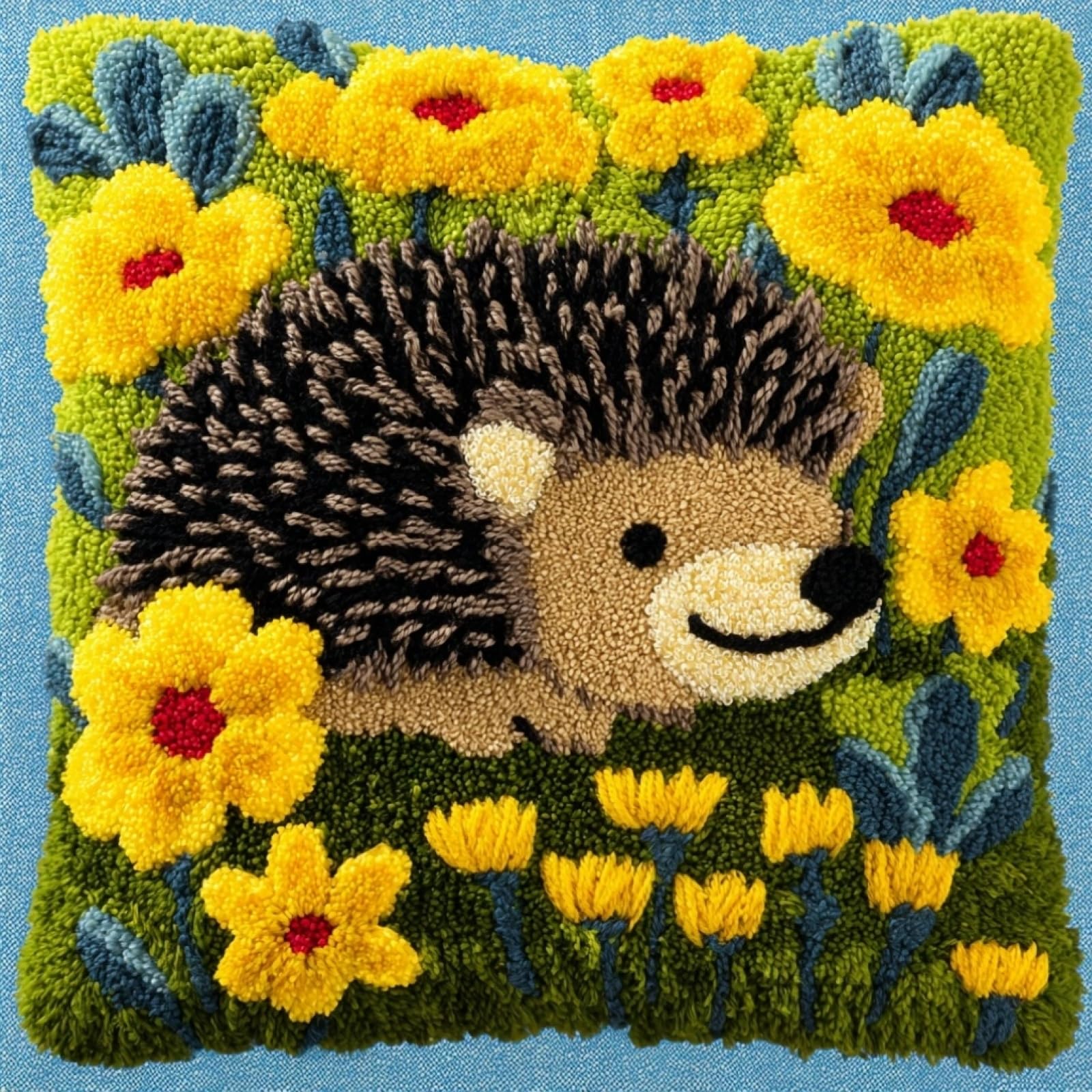 Axiangzik Flowers And Hedgehogs Latch Hook Cushion Kits For Adults,