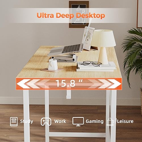 Miniatura 8 de Mericonia - Escritorio de computadora rodante con ruedas, escritorio para juegos para espacios pequeños, mesa de estilo simple y moderno para