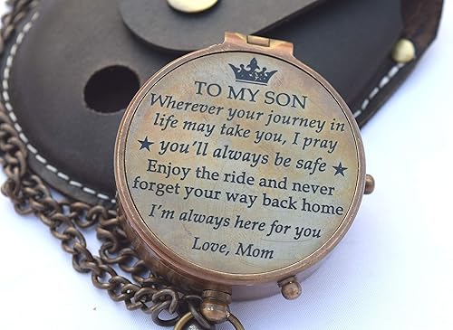 Brújula de mamá a hijo - para mi hijo ama mamá - regalos de madre a hijo - Regalos de graduación para hijo - Regalos de cumpleaños para hijo -