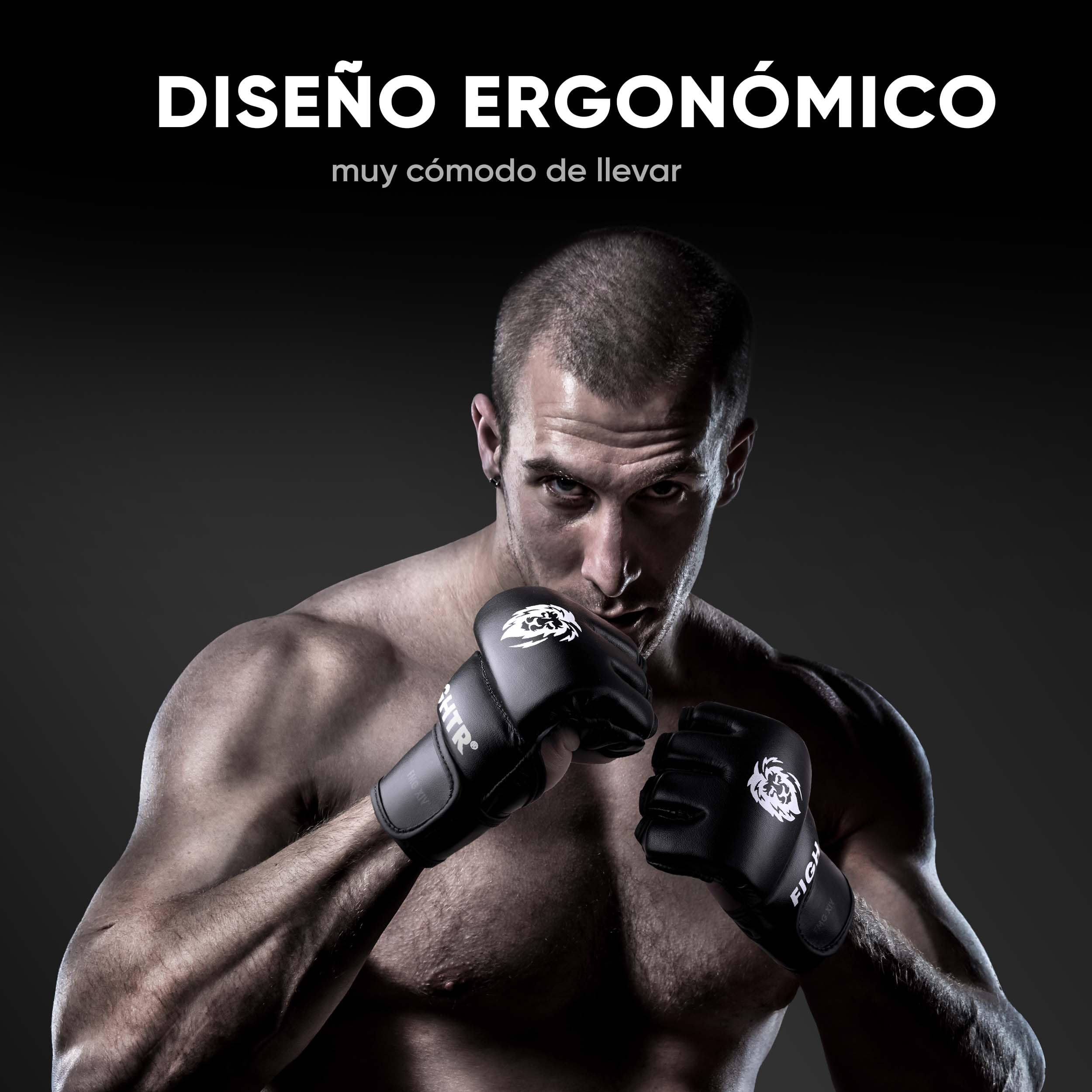 FIGHTR® Guantes de MMA para Grappling, Saco de Arena, Sparring y Entrenamiento con Bolsa de Transporte