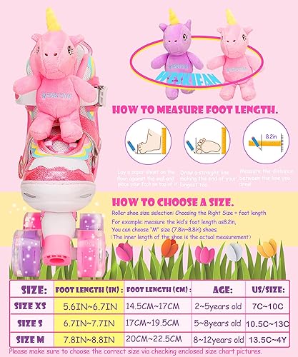 Miniatura 4 de Dino - Patines de ruedas para niños y niñas, WESKIFAN Dinosaur Quad Skating Shoes con ruedas brillantes y tamaños ajustables para principiantes para