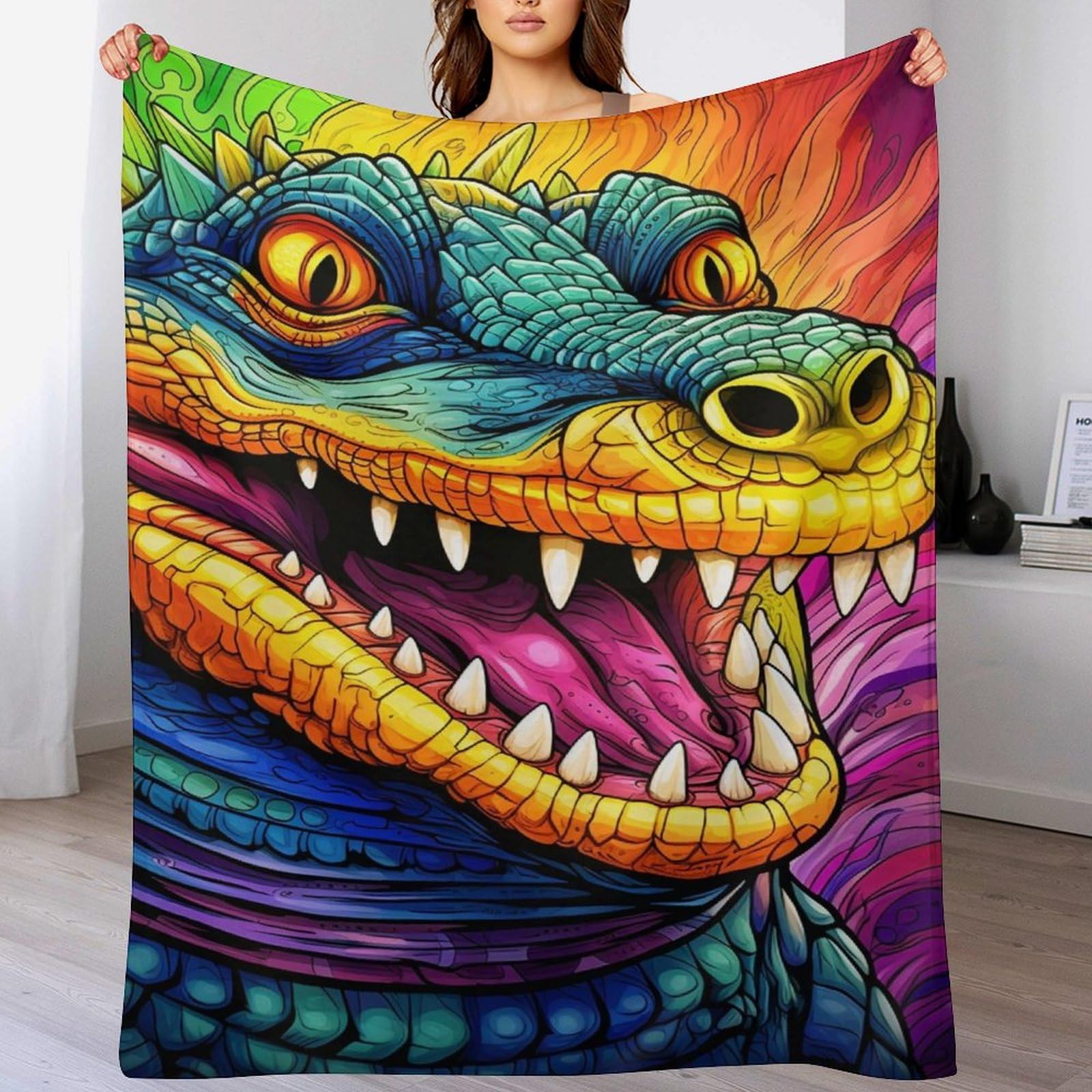 Manta suave de cocodrilo 130x150 textil multiusos cuatro estaciones