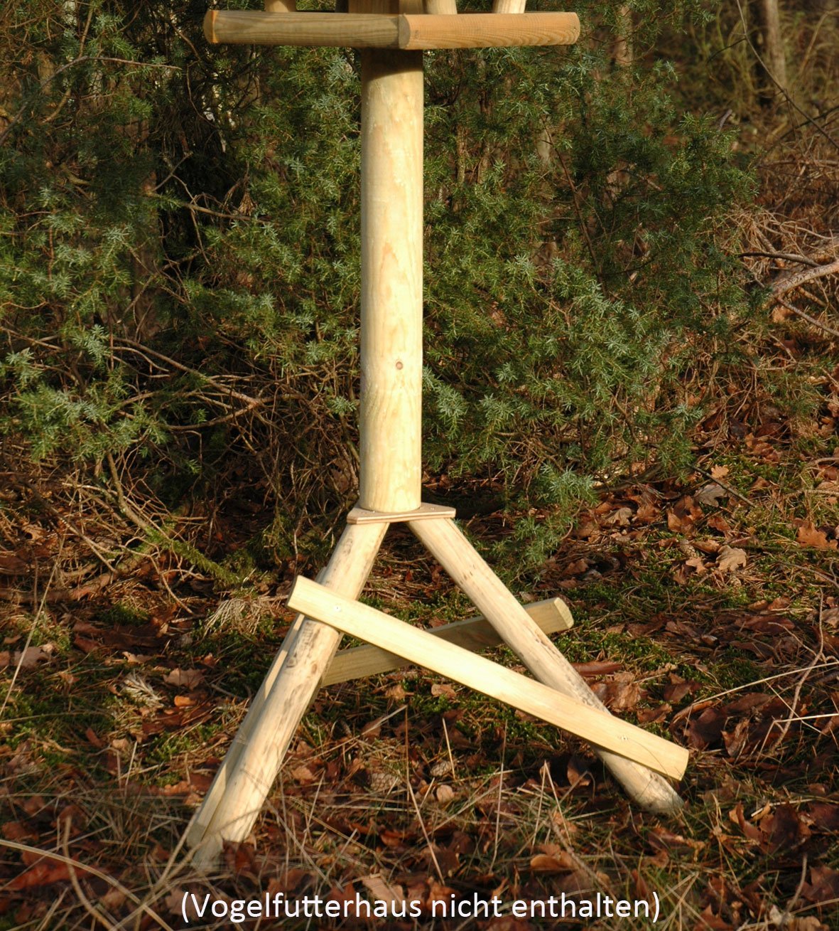 dobar® 95000e Vogelhaus-Ständer - Massivholz Ständer für Vogelfutterhäuser - Dreibein-Ständer für Vogelvillas - Ständermontage für Wildvogelhäuser Vogelhausständer Bausatz - 65 x 60 x 100 cm - Natur