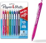 Stylos à Bille Rétractables Paper Mate InkJoy 300RT, Pointe Moyenne (1.0mm), Assortis, Paquet de 8