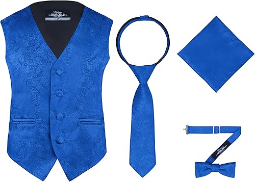 S.H. Churchill & Co. Conjunto formal de chaleco y corbata de cachemira de 4 piezas para niños