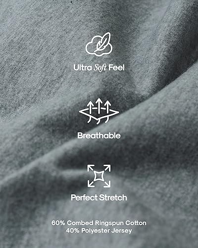 Miniatura 6 de True Classic Camisetas para hombres Camisetas de manga corta con cuello redondo para hombre, Camisetas de mezcla de algodón lisas y novedosas para