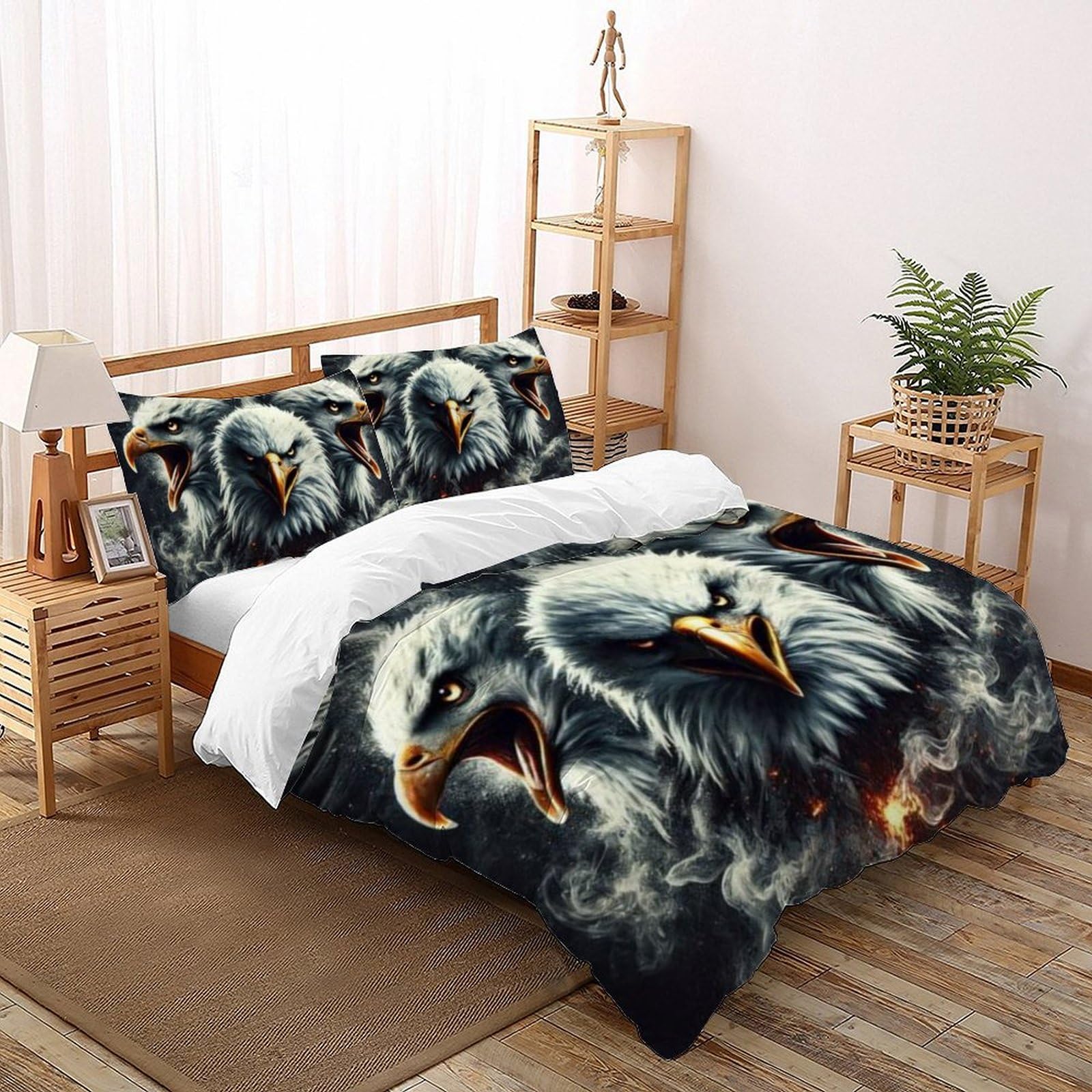 Housse de couette Super King Animaux douce et infroissable en microfibre pour grand lit garcon