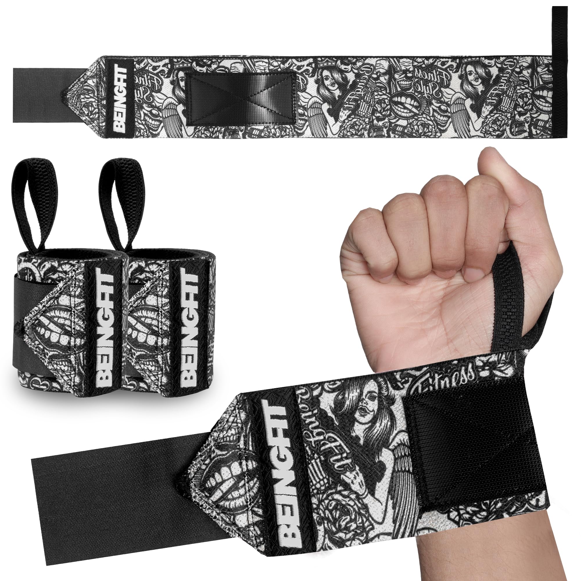 Amazon.co.jp: Beingfit リストラップ 筋トレ ユニークデザイン リスト