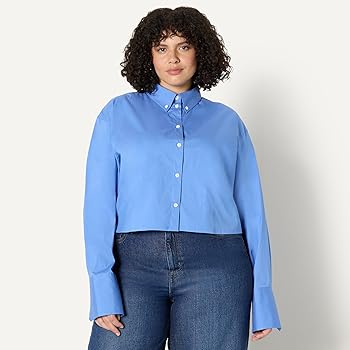 Amazon.com: Amazon Essentials Women's Oversized-Fit Stretch Poplin