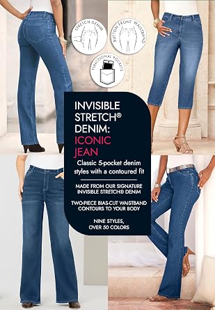 Roaman's Women's Plus Size 24/7 Stretch Boyfriend Jean