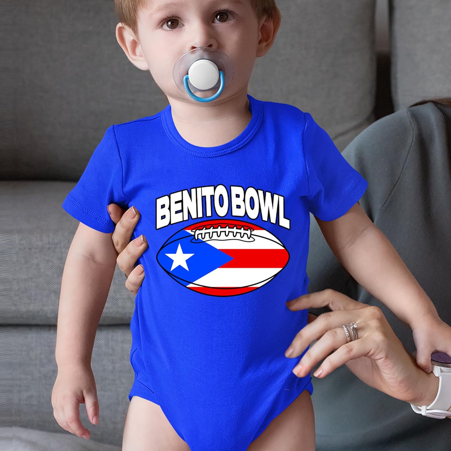 Benito Bowl Puerto Rico Football Infant One-Piece Bodysuit, Soft Cotton