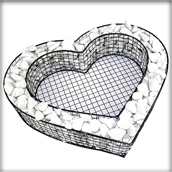 bellissa Herz-Gitter Pflanzschale - 99589 - Gabionen-Pflanzgefäß für