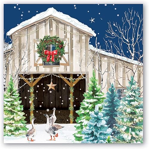 Michel Design Works Servilletas de almuerzo, nieve navideña