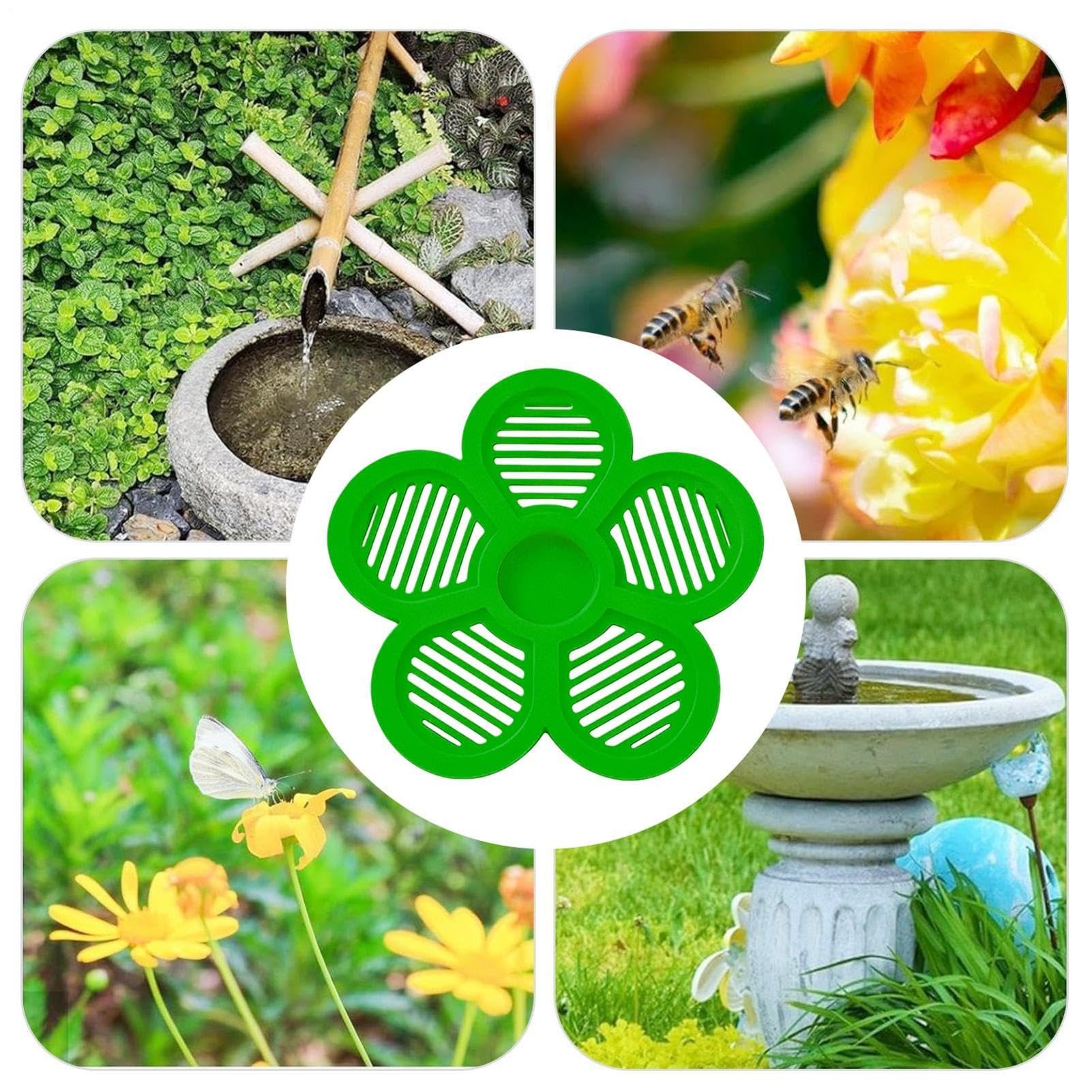 Abbeveratoio per api galleggiante a forma di fiore, dispenser d'acqua da 19,5 cm, stazione per giardino e laghetto