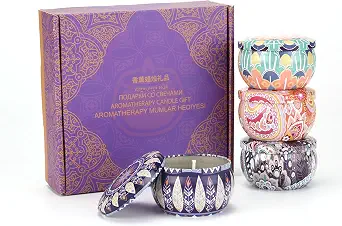 Scented Candles Gift Set for Women, Soy Aromatherapy Candles, 4 Pack