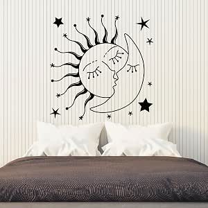 Amazon.com: Vinyl Wall Decal Sun Kissing Moon Stars Romantic Bedroom ...