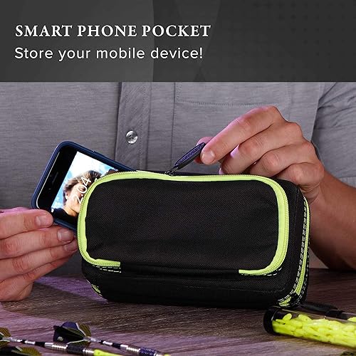 Miniatura 14 de Casemaster Plazma Pro - Estuche para 6 dardos suaves y de punta de acero, cuenta con gran bolsillo frontal para dispositivos móviles, tubos