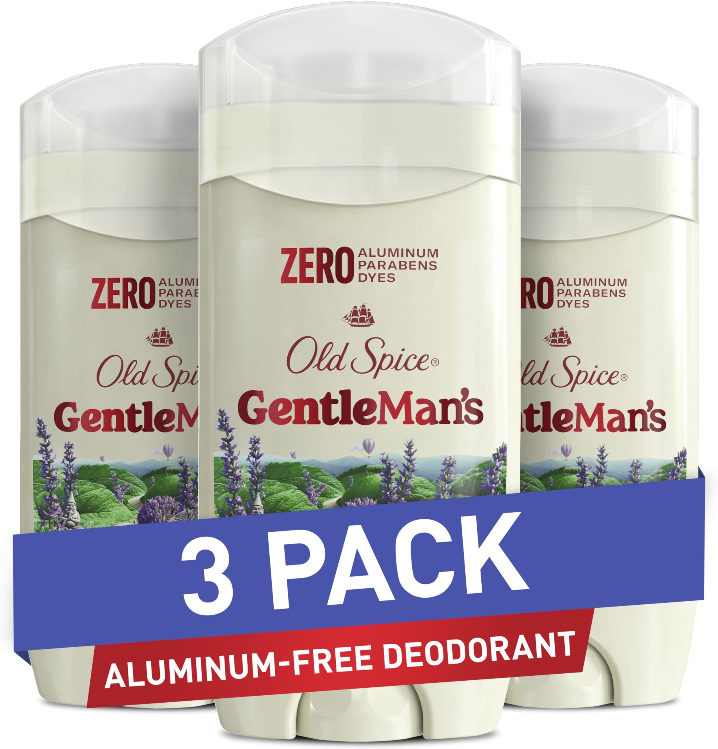 GentleMan's Aluminum Free Dry Feel Deodorant for Men, 24/7 Lasting Freshness, Gentle on Skin with Skin Conditioners, Lavender + Mint Scent, 3.0 oz (Pack of 3)