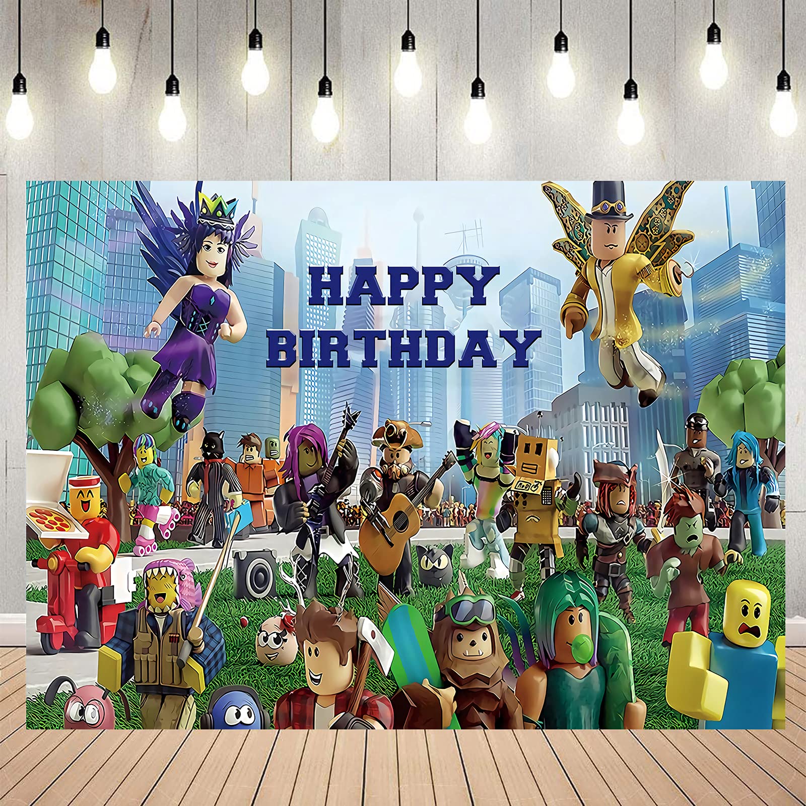Buy Video Game Party Supplies 7X5ft Robot Blocks Backdrop Sandbox Birthday Party Backdrop 