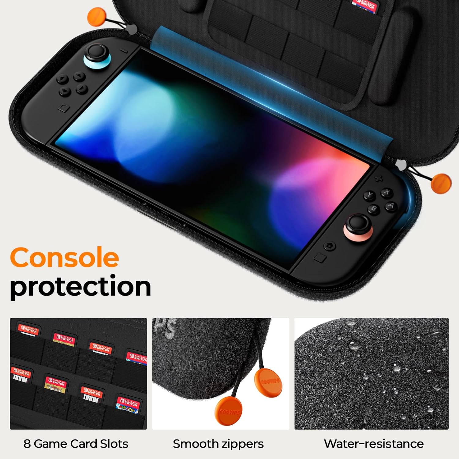Pro Controllers Accessories Bundle for Nintendo Switch 2 17 in 1: Carrying Case, Dockable Protective Case, Joy-con Grips, Steering Wheels, Screen Protectors, Game Card Case, Thumb Grips for Switch 2