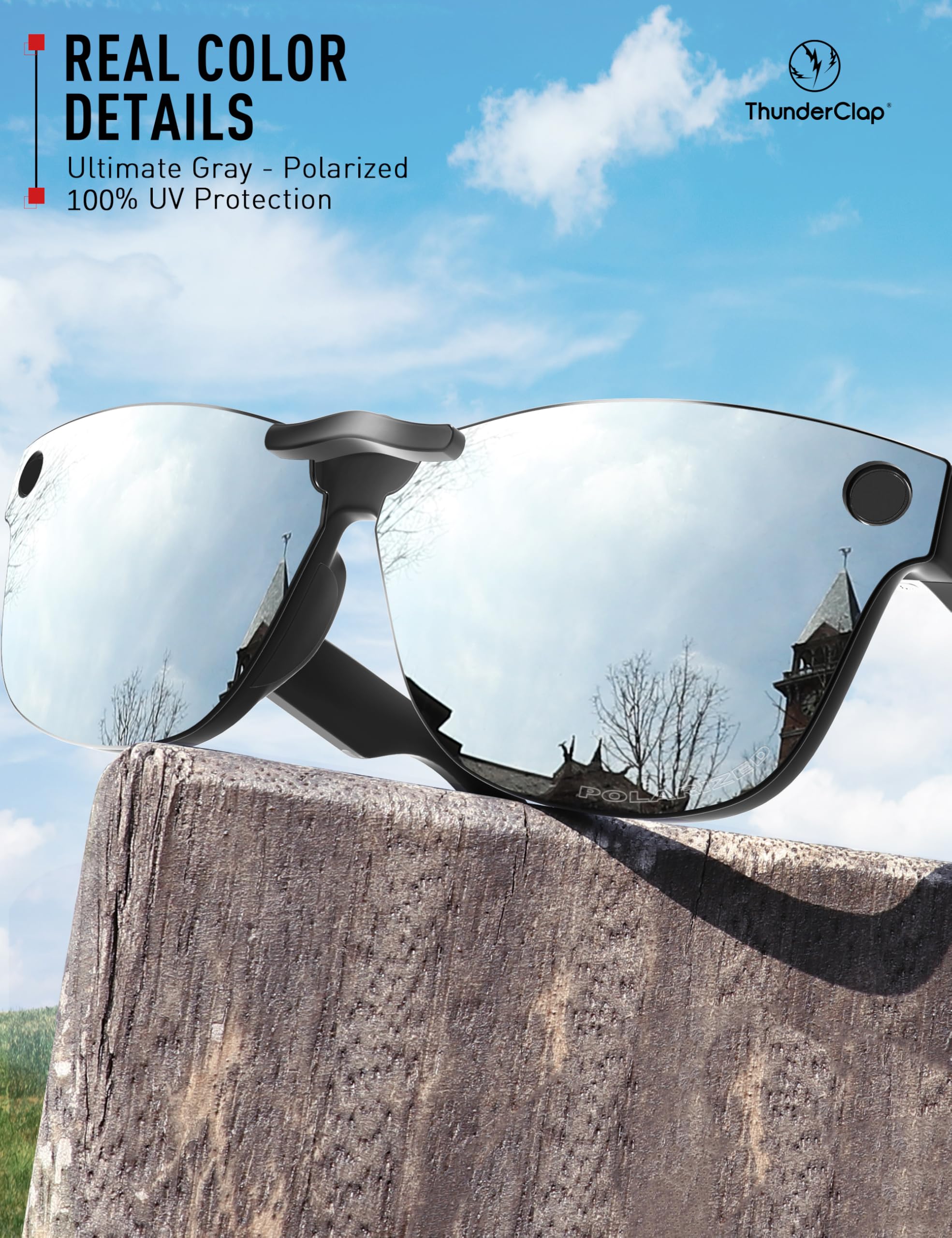ThunderClap Gafas de sol polarizadas con clip para Oakley Socket 5.5 OX3218 de 54 mm, para hombres y mujeres, protección UV