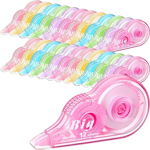 Paquete de 24 cintas correctoras fáciles de usar para correcciones instantáneas, bolígrafo de corrección recargable para suministros de oficina de