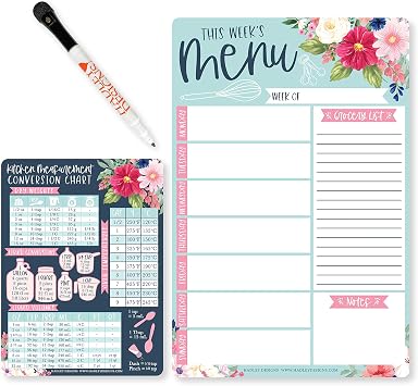 Weekly Meal Planner for Fridge - Dinner Menu Board for Kitchen
