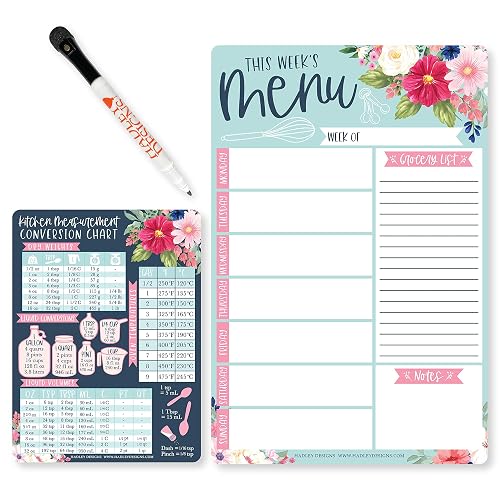 Hadley Designs Weekly Meal Planner for Fridge - Dinner Menu