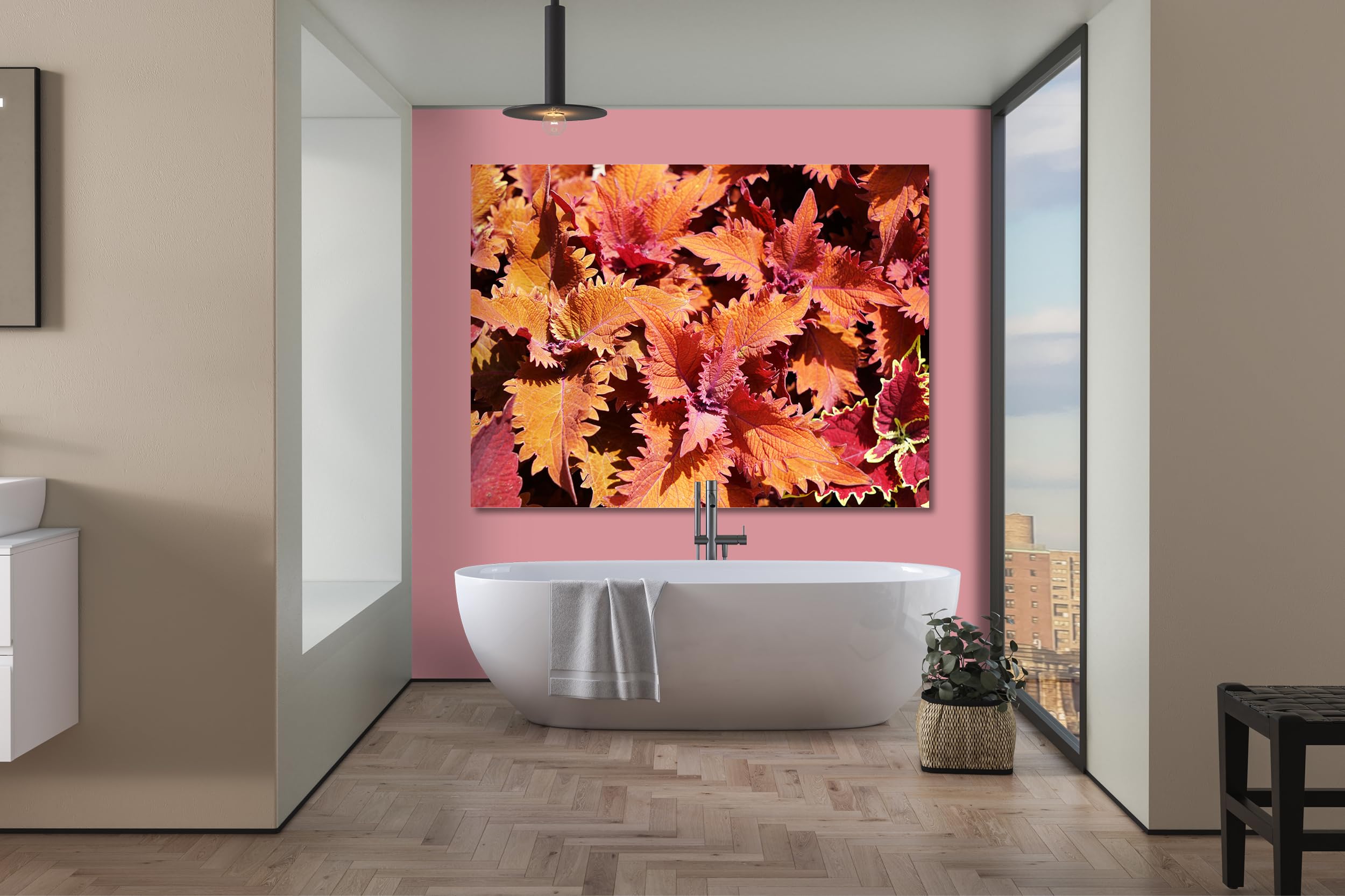 Glücksvilla - Foglie colorate (tela 2 cm, 60 x 40 cm) | varie misure - quadro murale orizzontale - giardino albero ramo pianta natura botanica campo prato
