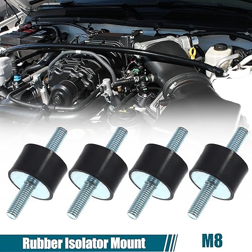 Miniatura 8 de X AUTOHAUX 4 piezas M8 - Amortiguador aislante de goma antivibración para automóvil, 0.984 x 0.787in, montaje de bobina de goma, soportes para