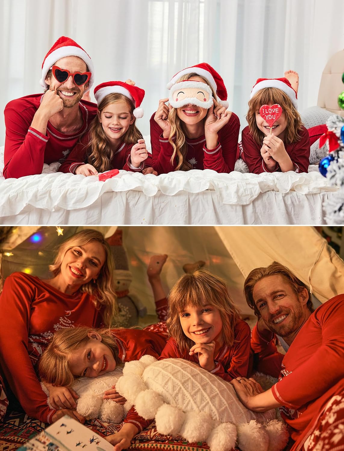 Ekouaer Matching Family Sets Christmas Pajamas Set Xmas PJS Sleepwear Soft Christmas Matching Jammies - Image 3