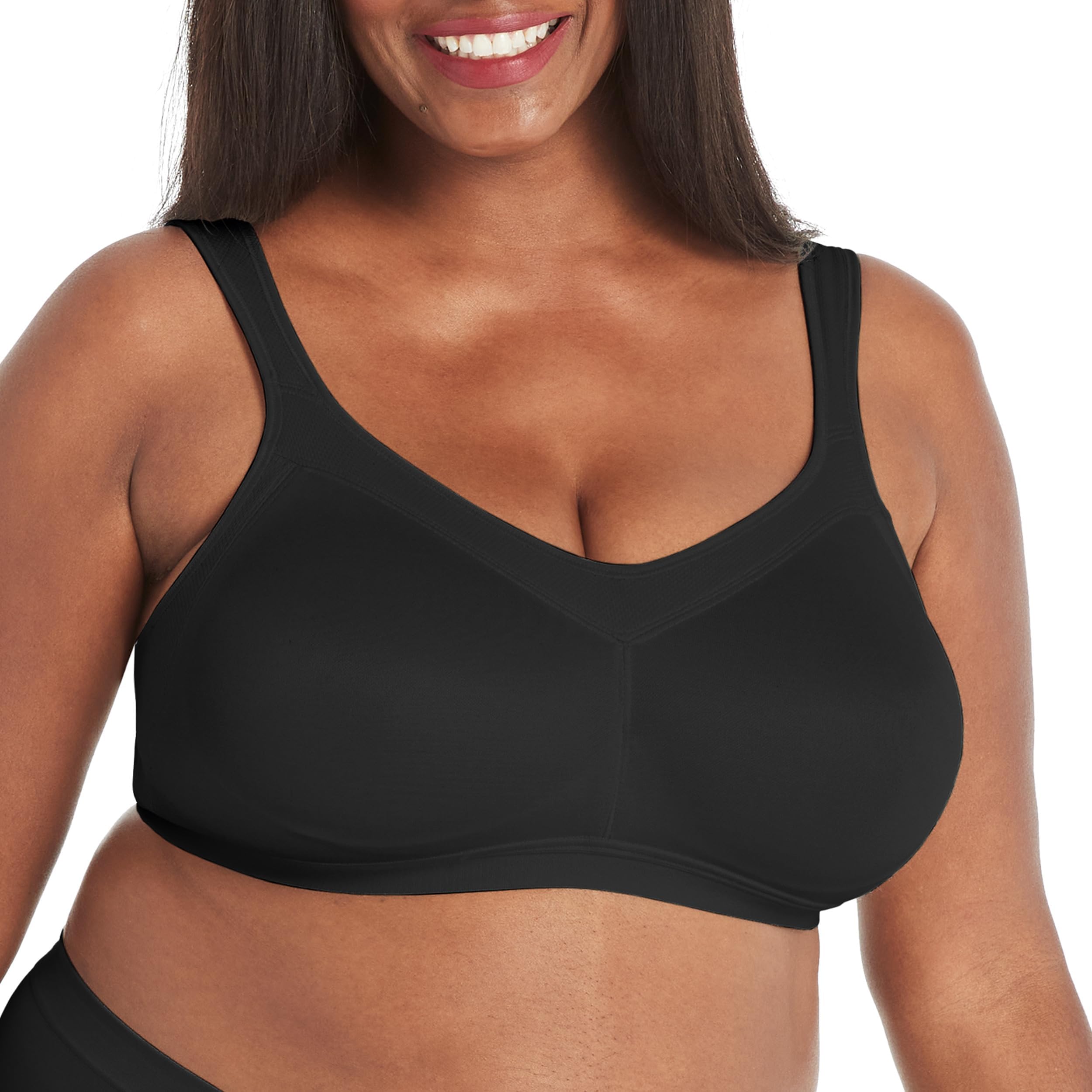 Playtex 18 Hour 4159 Active Lifestyle Wirefree Bra Size 38DD, Black