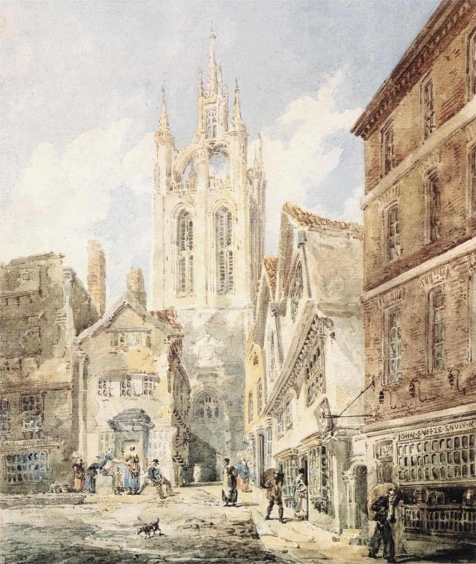 POSTERIIk Vintage Art Print Images Pictures Print St Nicholas Church Newcastle by Thomas Girtin Modern Colour Posters for Office Home Decor 60x90cm