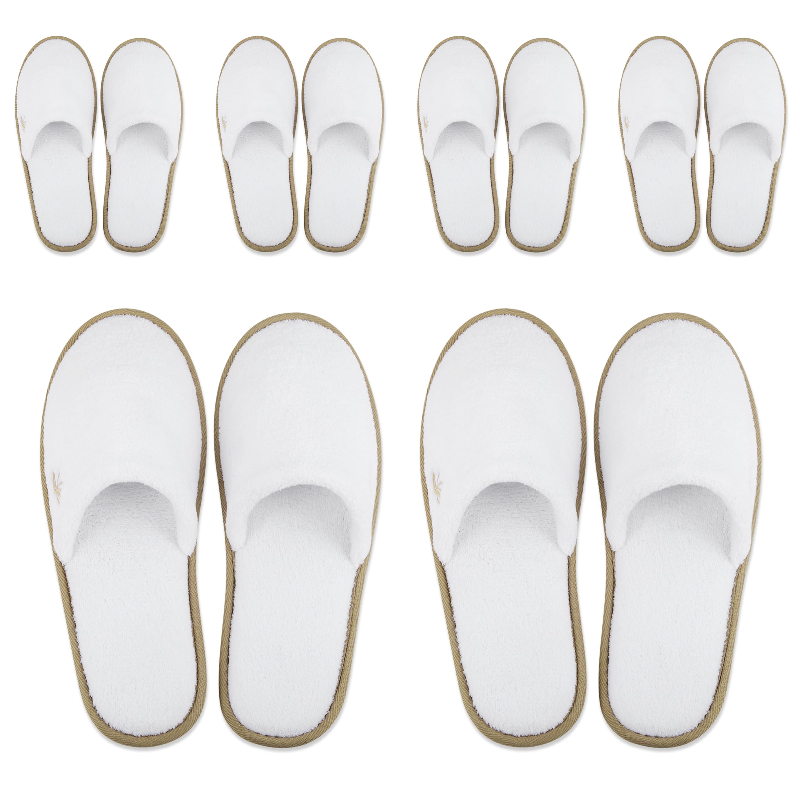 Spa Slippers - Disposable Indoor House Slippers - Closed Toe House Shoes for Men & Women - Value Pack Hotel Indoor Shoes for Guests - Washable & Reusable for Travel & Wedding
